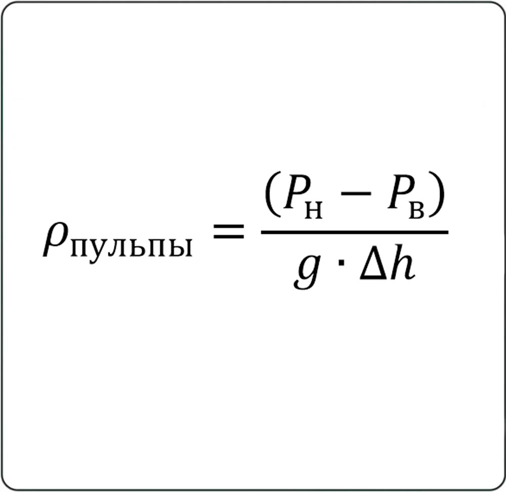 формула плотность пульпы 